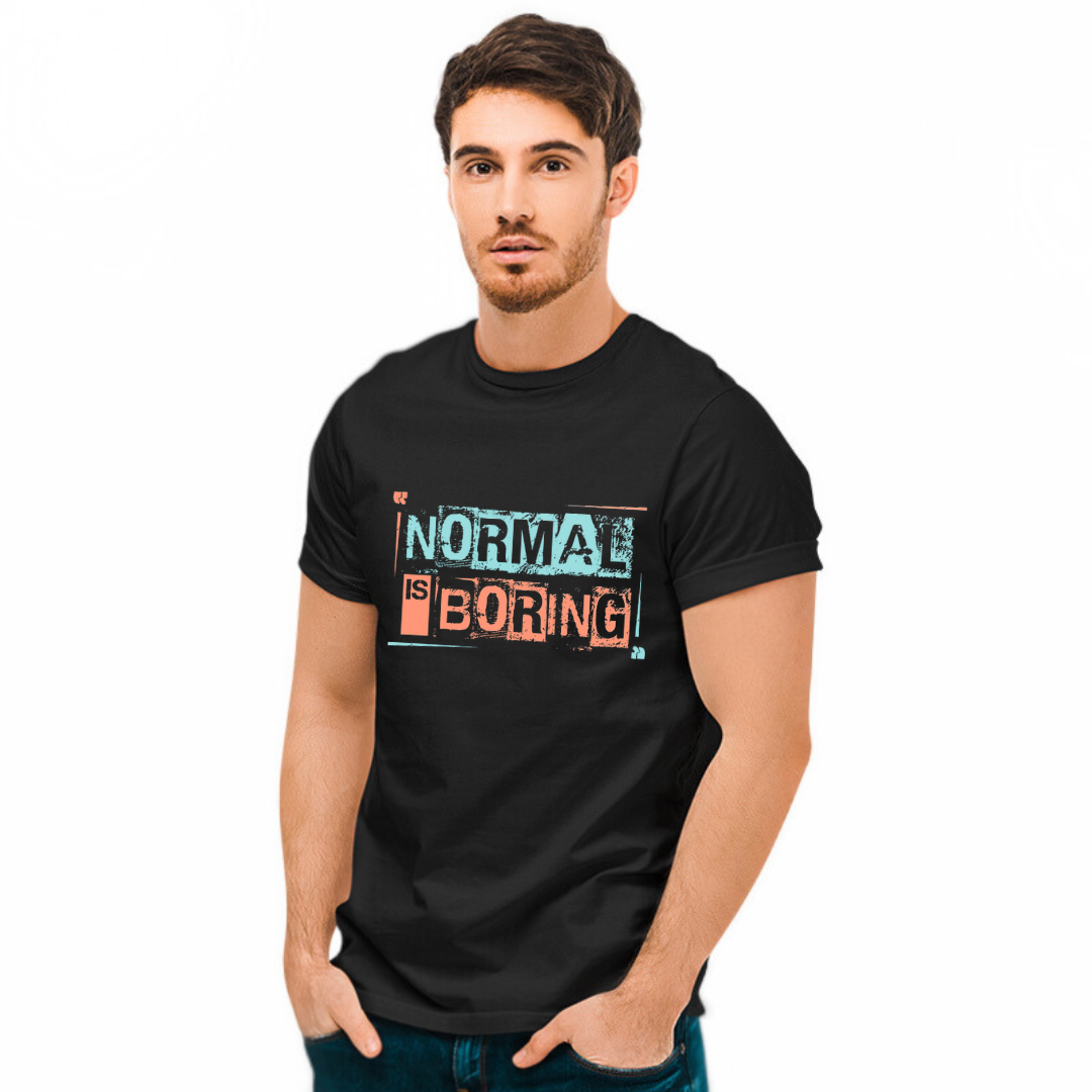 Normal Is Boring Printed T-Shirt - Black