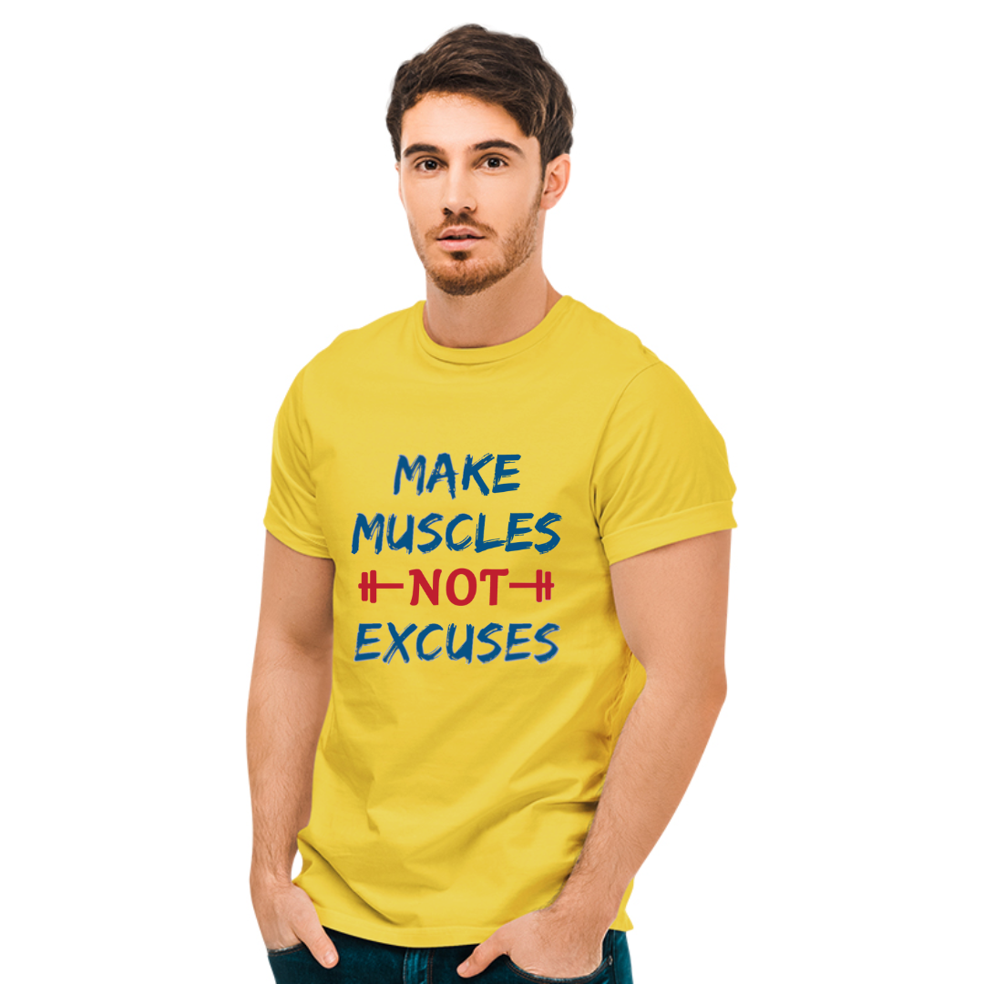 Make Muscles not Excuse - Yellow