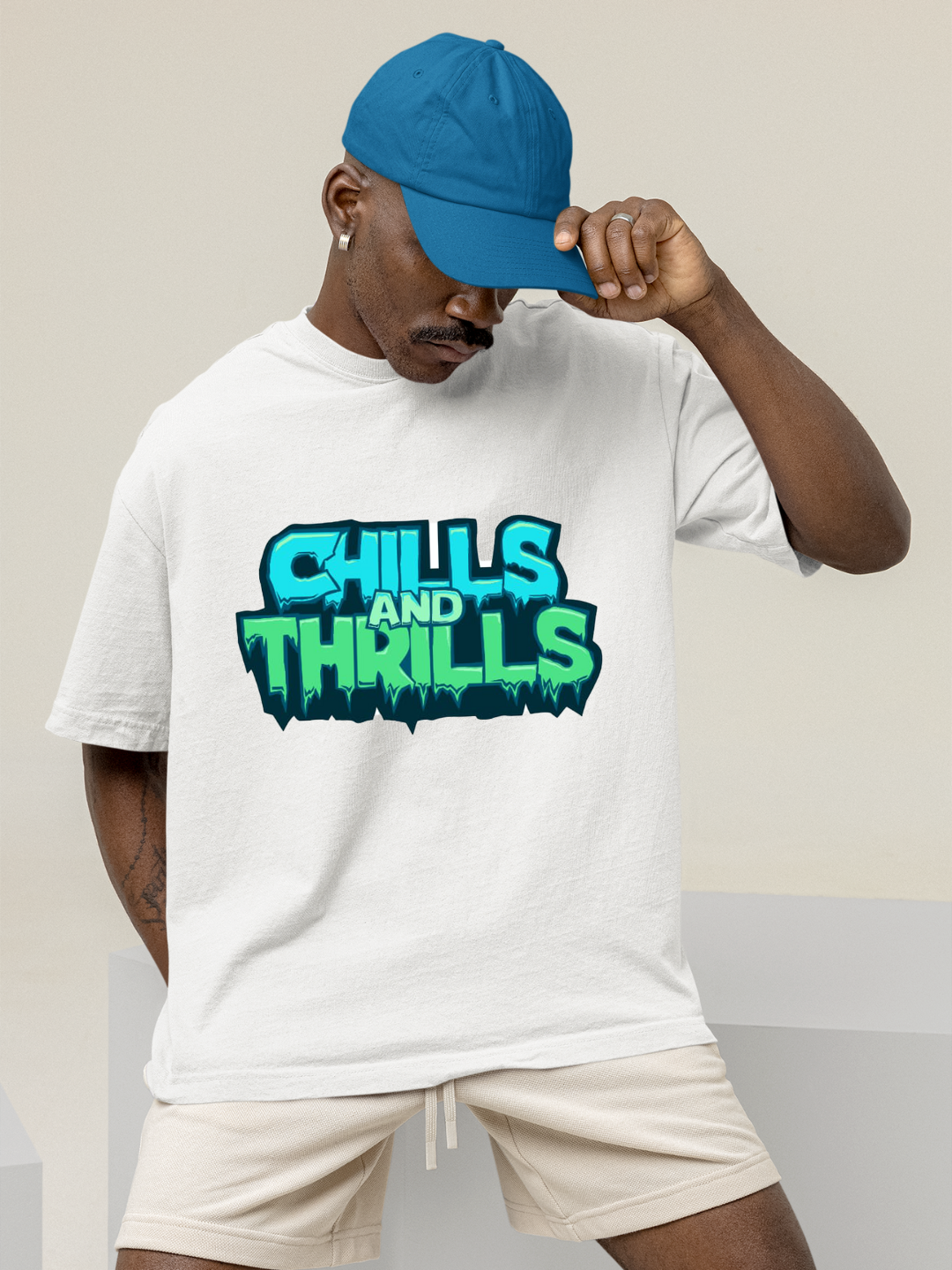 Chills and Thrills Oversized T-Shirt - White