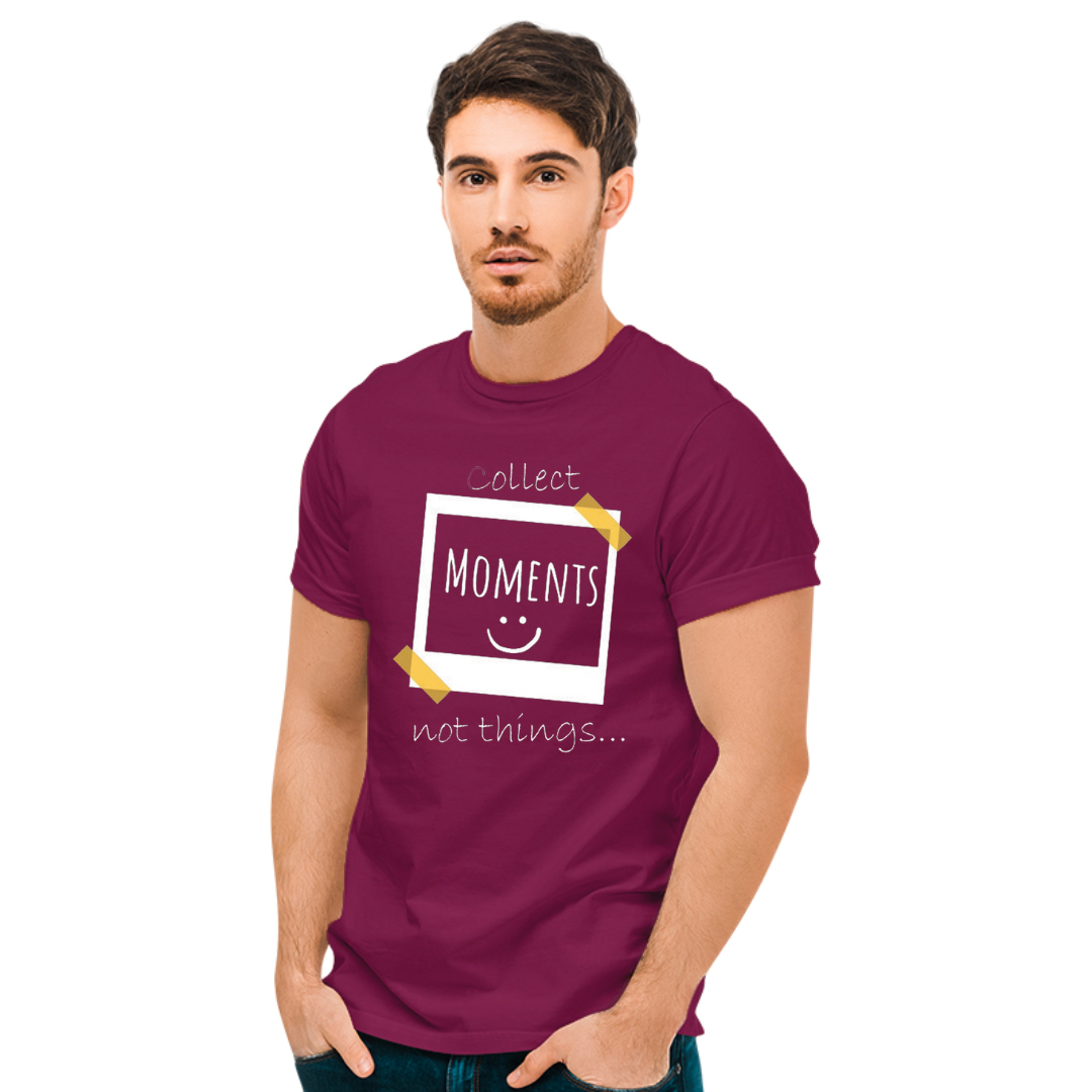 Collect the Amount Printed T-Shirt - Maroon