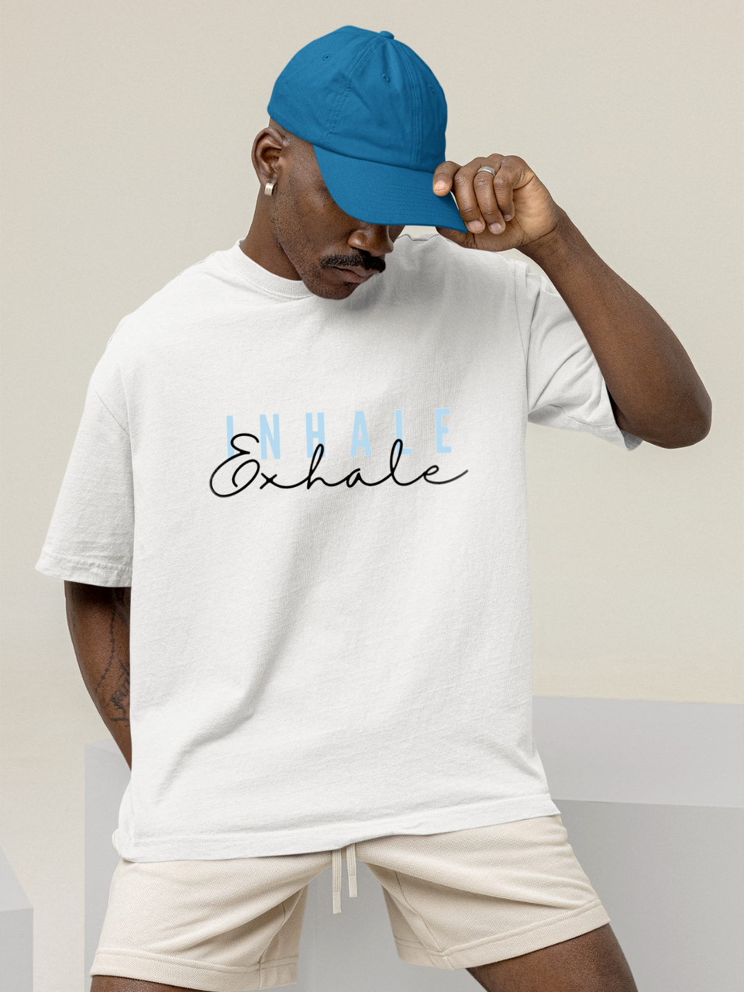 inhale Exhale Oversized T-Shirt - White