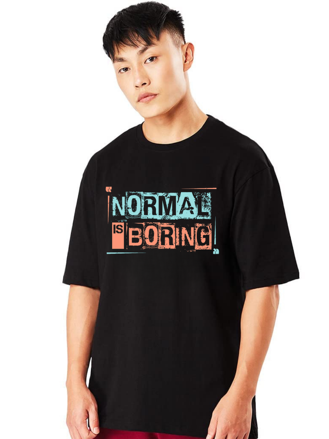 Normal is Boring Oversized T-Shirt - Black