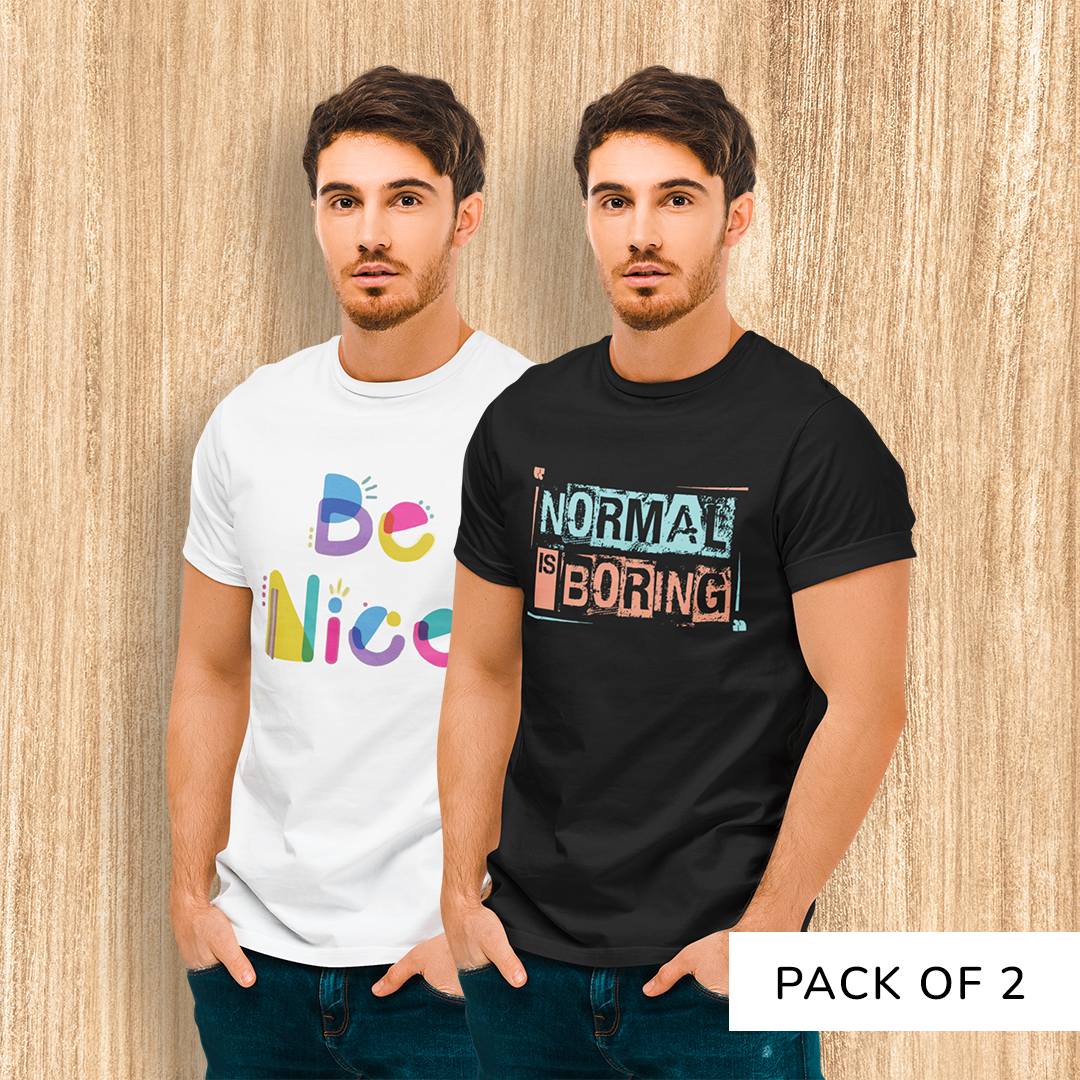 Be Nice & Normal is Boring - White & Black